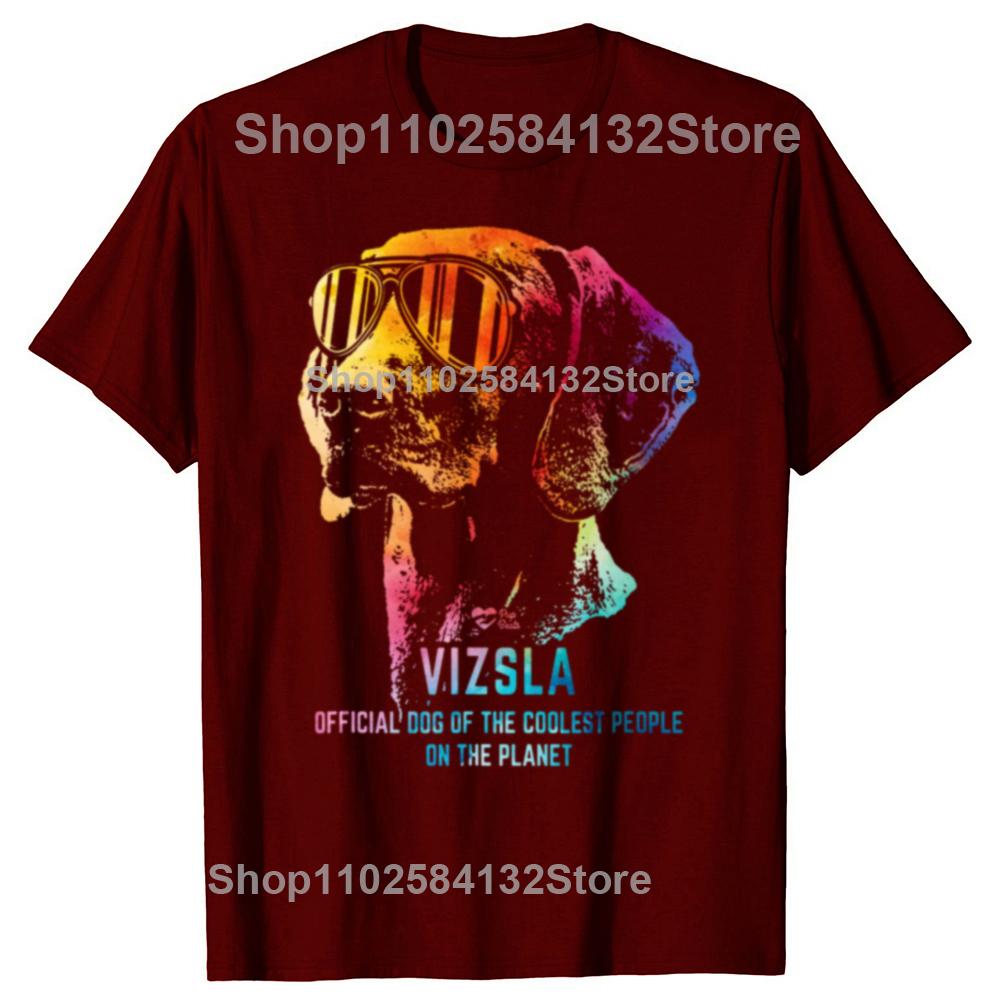 Funny Vizsla Dog Colorful Graphic Tshirts Men Womens Fashion Casual Tshirt 100 Cotton Loose Oversized T Shirt