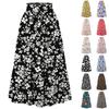 Женская модная юбка свободного покроя с цветочным принтом и эластичным поясом без карманов