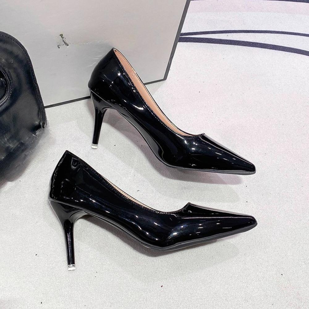 Fashion Sexy Black Sole Thin 6cm 8cm 10cm Heel High Heels Classic Style Black Office Work Shoes Light Lady Pumps Plus Size 43