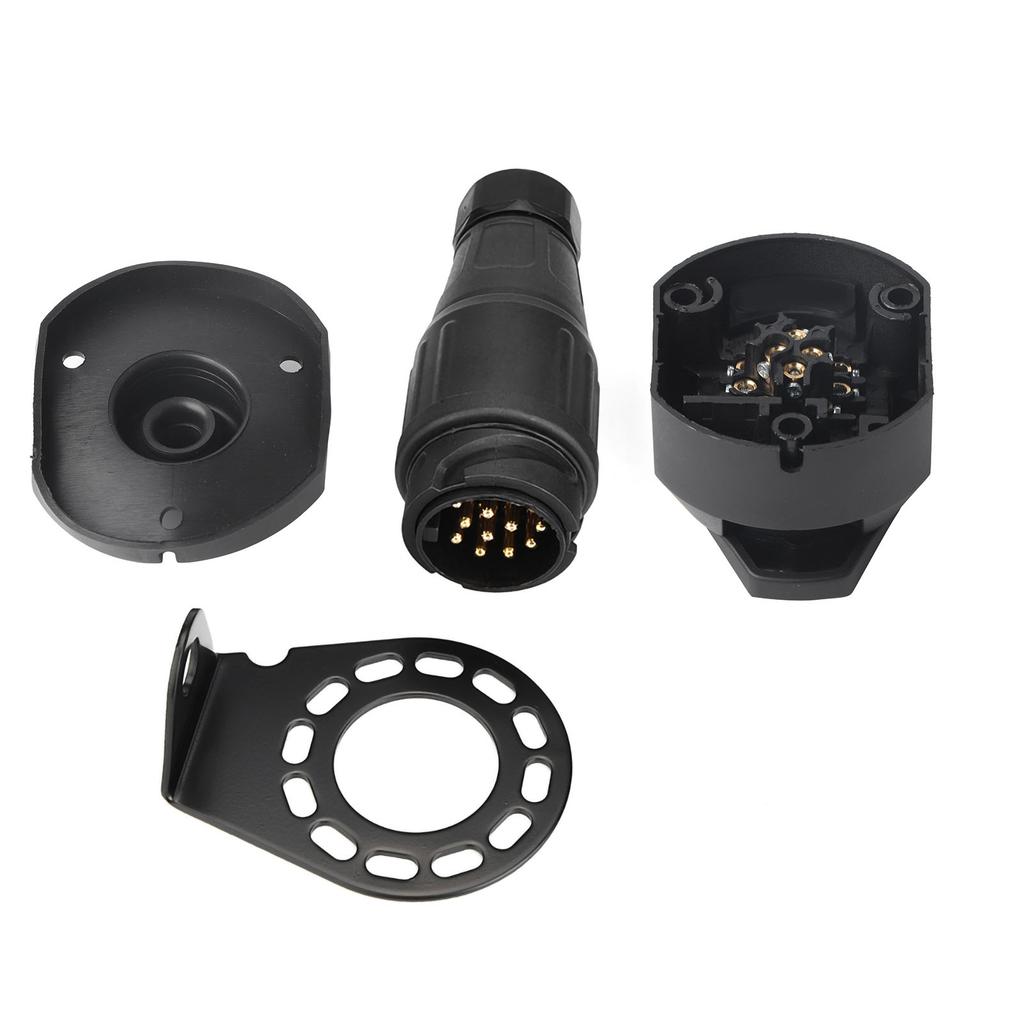 12V 13Pin Trailer Plug Socket Connector Adapter Bracket for Trailer Caravan Towing Towbar