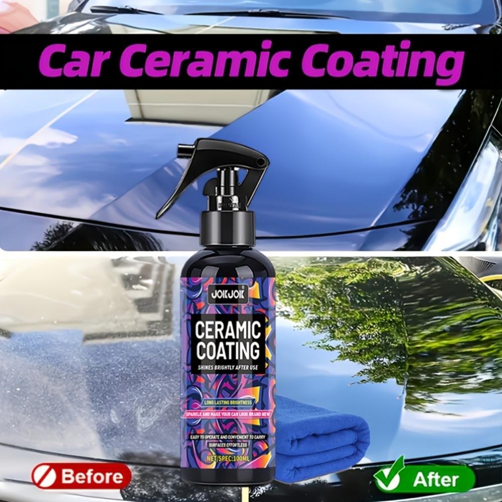 Спрей для керамического покрытия автомобиля: Решение для защиты на весь срок службы для восстановления гладкой поверхности, с полотенцем, универсальное для автомобилей, простое в использовании