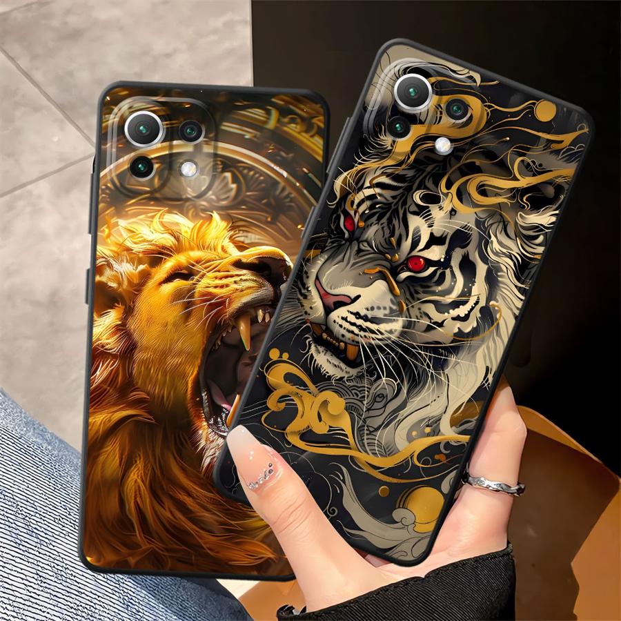 Чехол для телефона Funda для Xiaomi Mi 11 11T 13 Lite 14 12X 10T 12 12T Pro Крутой Тигр Лев