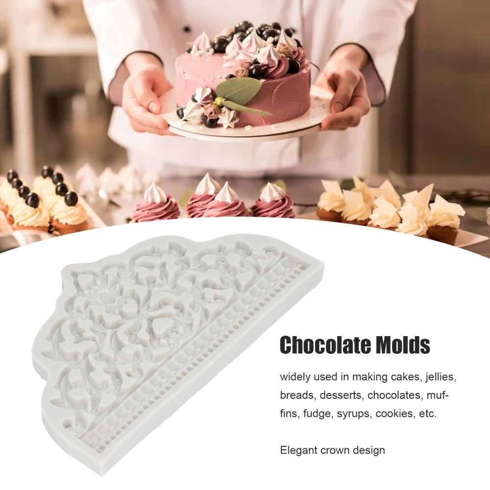 Pearl Border Detail Crown Silicone Mold Food Grade Silicone Chocolate Mold Party Decorations