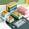 700/1400ml Capacity Portable Lunch Box Leakproof Design Dinnerware Set  Camping Use