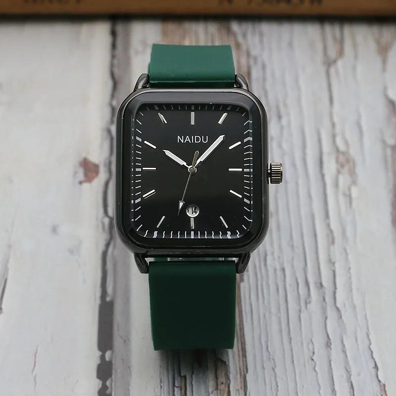 Прямоугольный календарь мужские женские часы модные студенческие силиконовые часы ремешок простые кварцевые часы Relogio Feminino Zegarek Damski