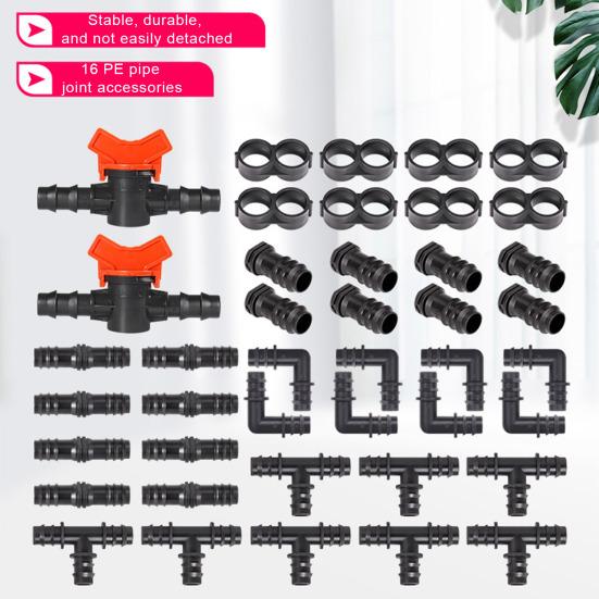 42 шт. Комплект фитингов для капельного орошения. Пластиковые соединители для трубок 1/2 дюйма для систем капельного орошения. Водостойкие, простые в установке аксессуары для капельных линий.