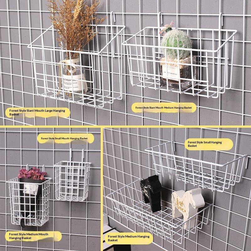 Металлическая декоративная корзина для хранения, сделай сам, железная решетка, цветочный горшок, подвесная полка, настенное искусство, рама, сетчатая витрина, украшение для дома