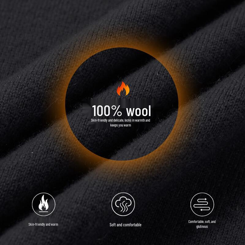 Hodo Men's 100% Lambswool Heavyweight Turtleneck Sweater