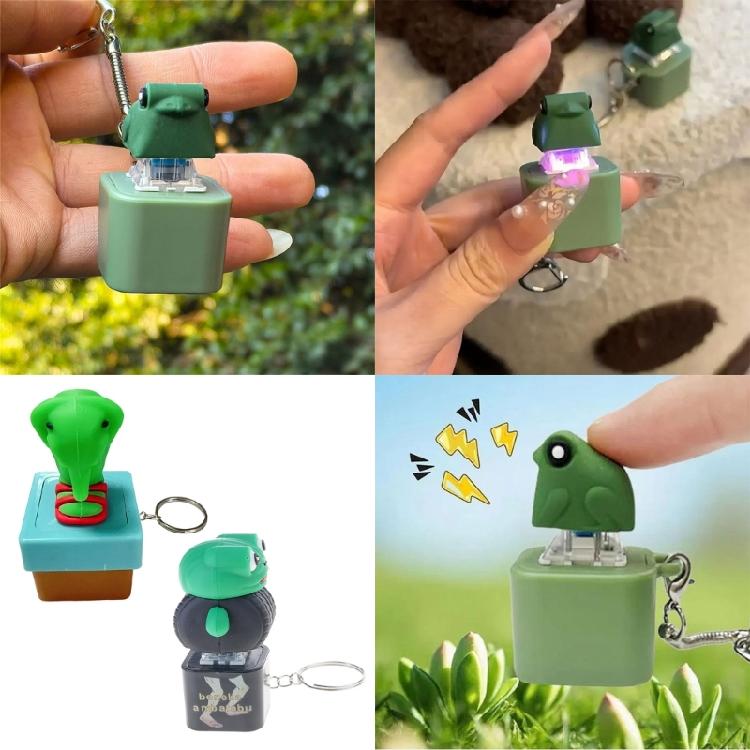 Portable Frogs/Elephant Keychain Press Toy with Sound Light Effects For Kids Stress Relief Gift Backpack Decoration