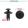 ACROPIX 6mm Hole Car Black Plastic Rivet Fasteners Door Screw Clips - 20 Pieces
