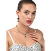 Ожерелье и серьги ZAVERI PEARLS Gold Tone Kundan & Green Stones из свадебной коллекции