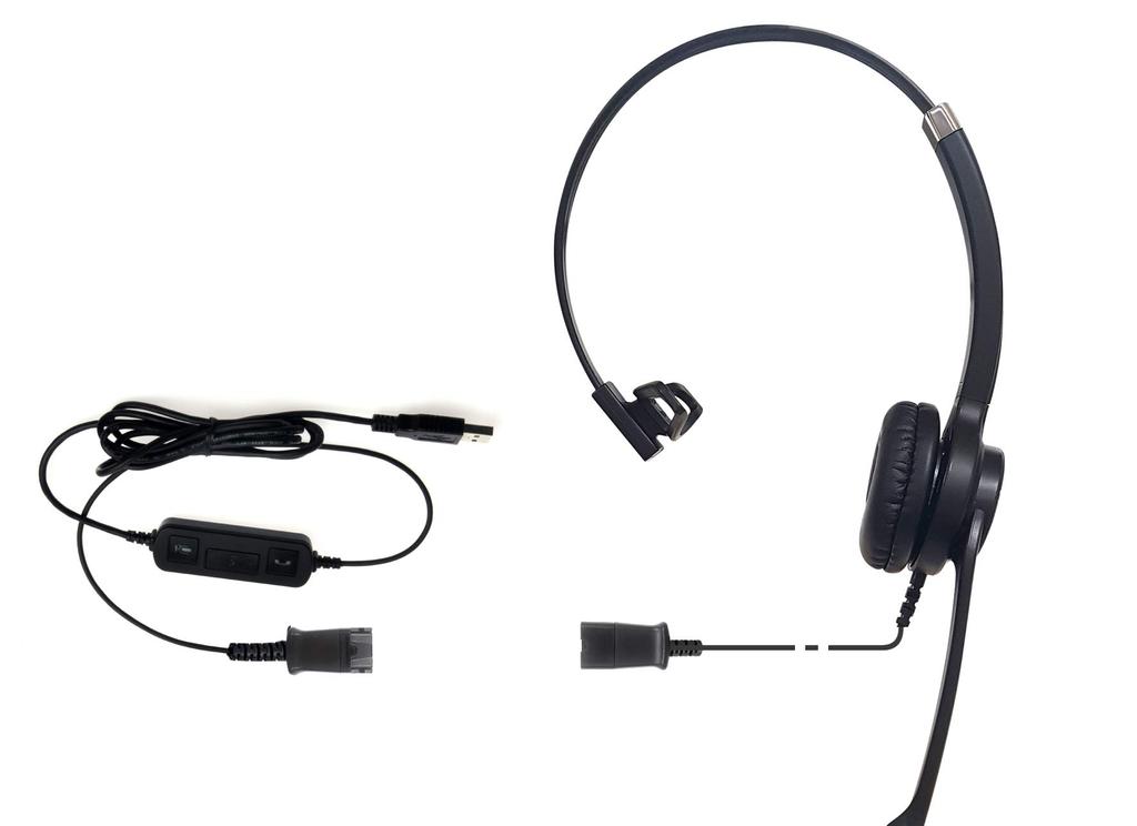 IPD Моногарнитура с шумоподавлением для ПК софтфонов, таких как Microsoft Skype для Cisco и других программ для связи IPH-250 Шумоподавление, USB-A