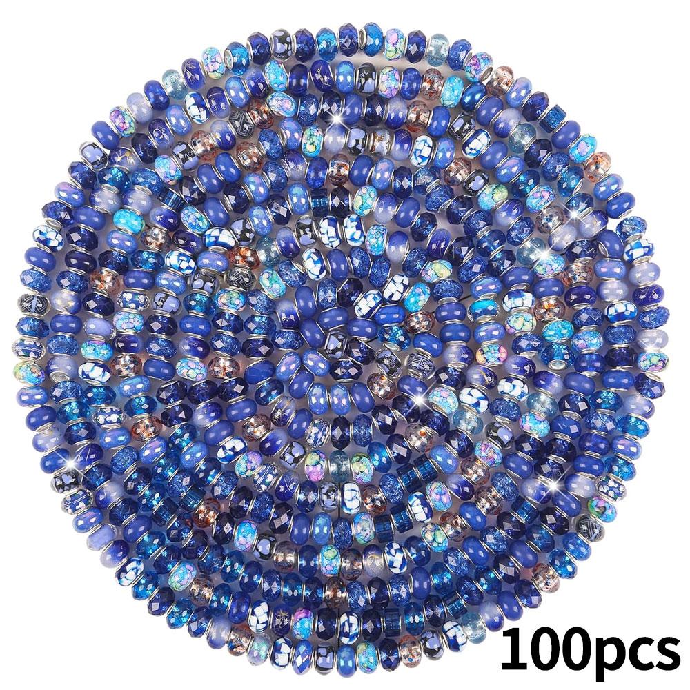 30/50/100 смоляных бусин европейского стиля с крупным отверстием, разделительные бусины для изготовления ювелирных изделий, различные россыпные и цветные европейские крупные бусины