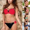 Женщины Bandeau Bandage Bikini Set Push-Up Бразильские купальники Пляжная одежда Купальник