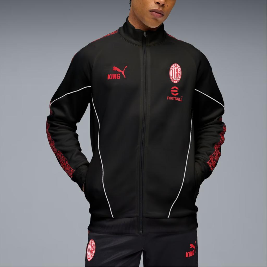 Puma Футбольная тренировочная куртка с длинным рукавом AC Milan, унисекс, черная, 782607-04