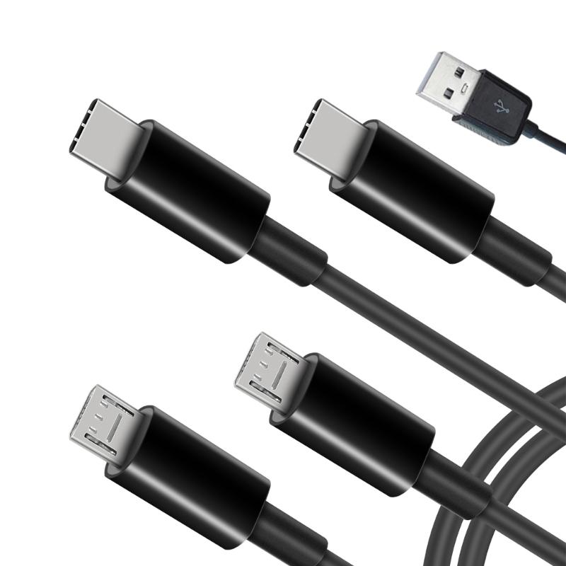 50см 4-в-1 Решение для зарядки - USB на двойной Type-C и двойной micro USB Кабель-шнур для Зарядки Мобильных Телефонов Powerbanks