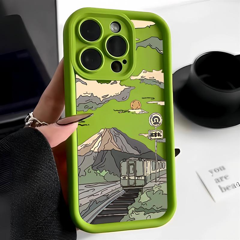 Чехол-книжка с изображением горного пейзажа для iPhone 16 15 14 13 12 11 Pro X XR 7 8 Plus Чехол для iPhone 11 Ударопрочный Мягкий силиконовый чехол