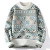 Boys' Casual Men's Warm Knitted Sweater - Thickened, Round Neck, Loose-Fit, Trendy Winter Wear