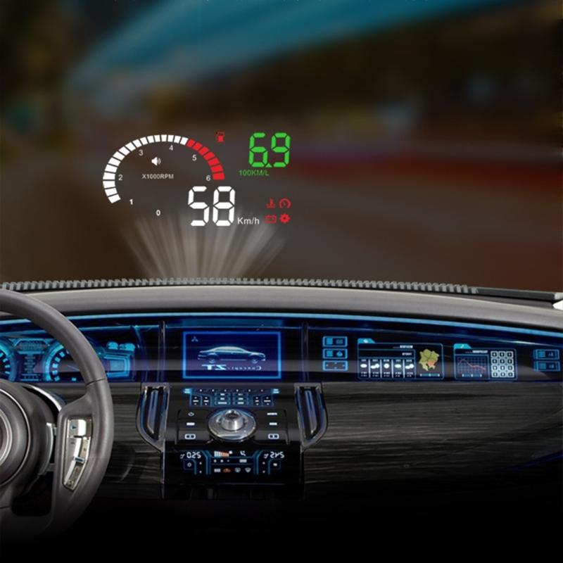 Спидометр HUD OBD2 Цифровой измеритель скорости KMH Спидометр Проекционный дисплей для автомобиля с сигнализацией о превышении скорости воды