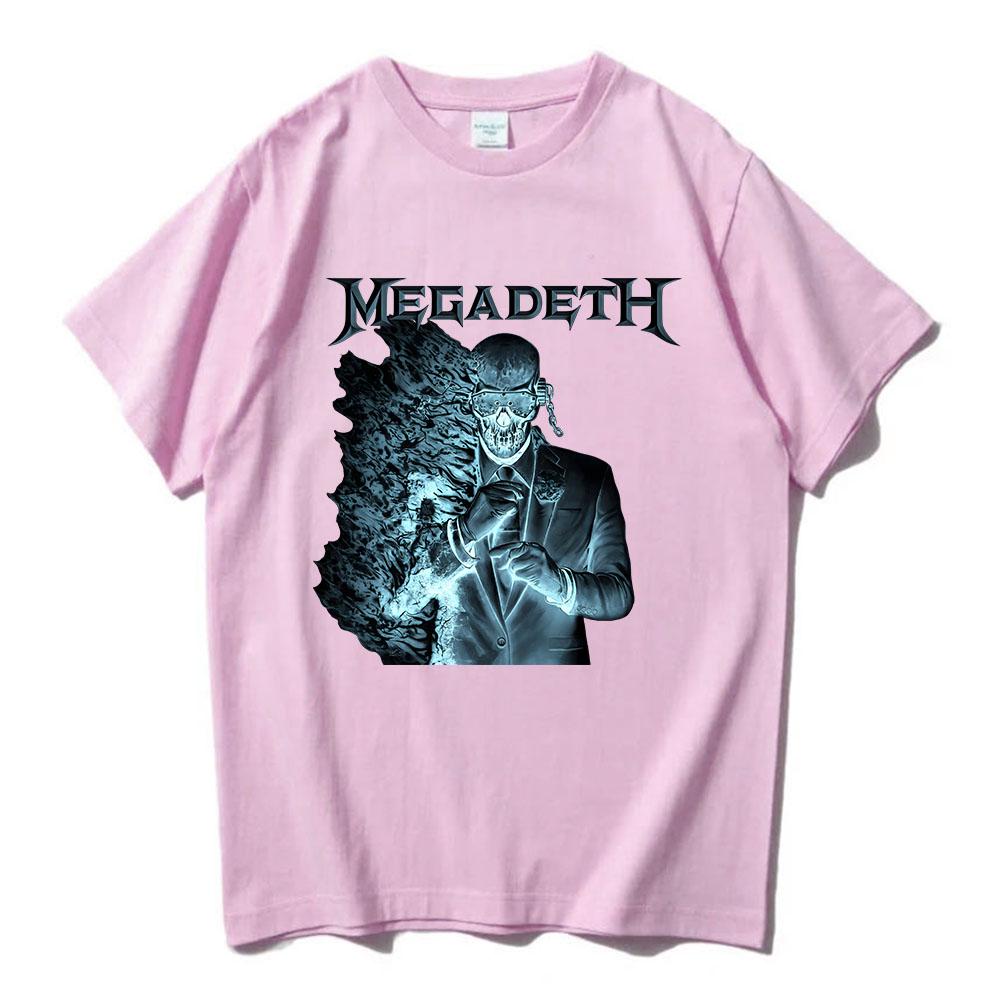 Футболка с принтом альбома Megadeth Рок-группа Хэви-метал Унисекс Уличная одежда Футболки Летняя Хлопковая С круглым вырезом Мужские/Женские Футболки Графический Мерч