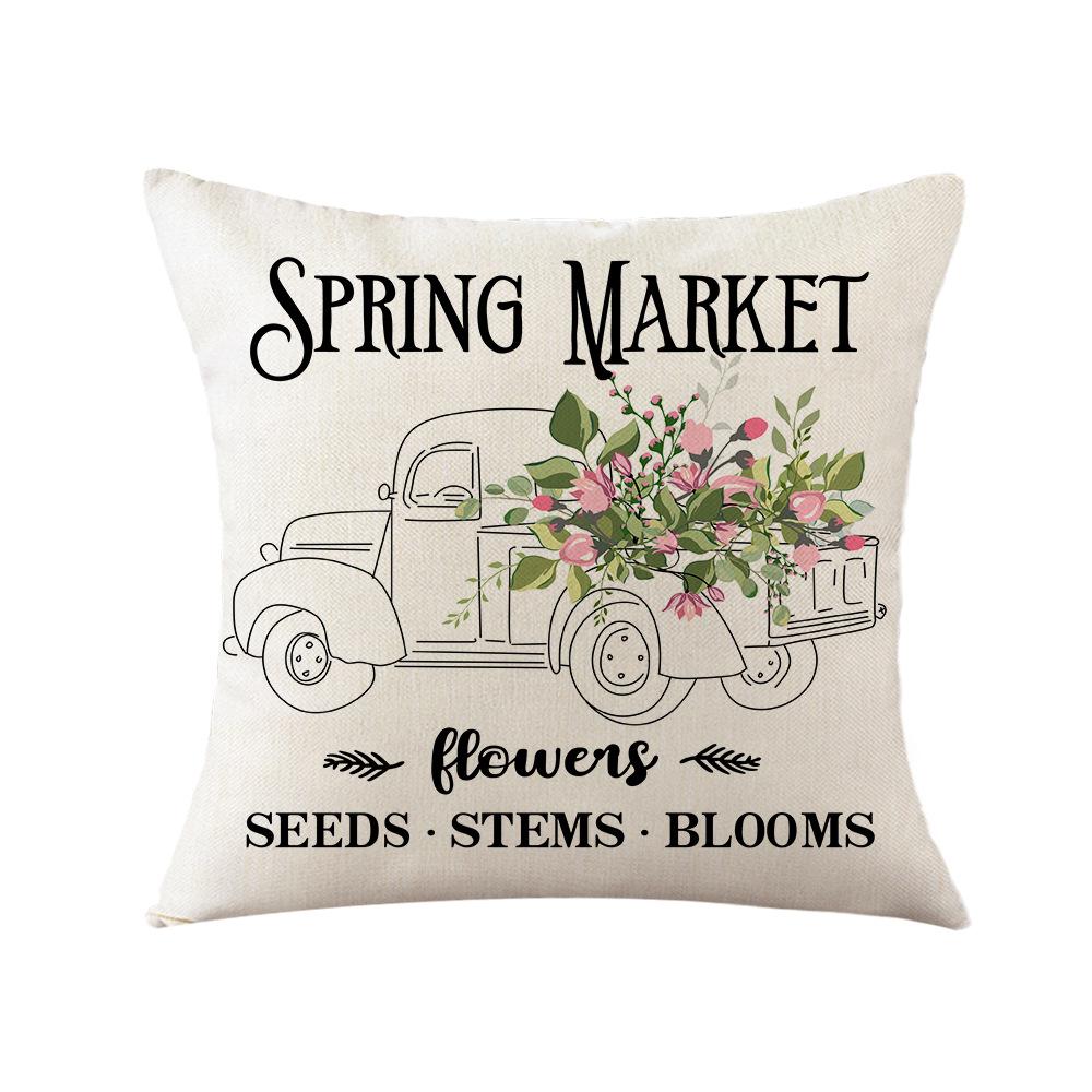 Толстая льняная наволочка с принтом, большая подушка, диван, офис, прикроватная подушка, поясничная подушка, спинка для автомобиля