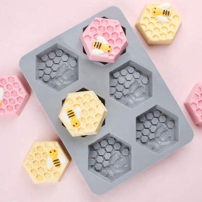 6-гнездная силиконовая форма для мыла Bee Soap Form, легко извлекаемая из формы, мыло ручной работы для мыловаров своими руками