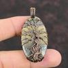 Древо Жизни Ракушка Камень Подвеска Медная проволока Оплетенная подвеска Оплетка камней Ювелирные изделия Медная проволока Подвеска Ручная работа Антикварная подвеска