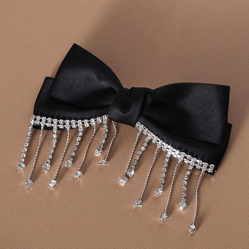 Новые заколки для волос с бантом и стразами, заколки-шипочки для женщин, весенние заколки для хвостиков, аксессуары для волос для девочек, блестящие головные уборы