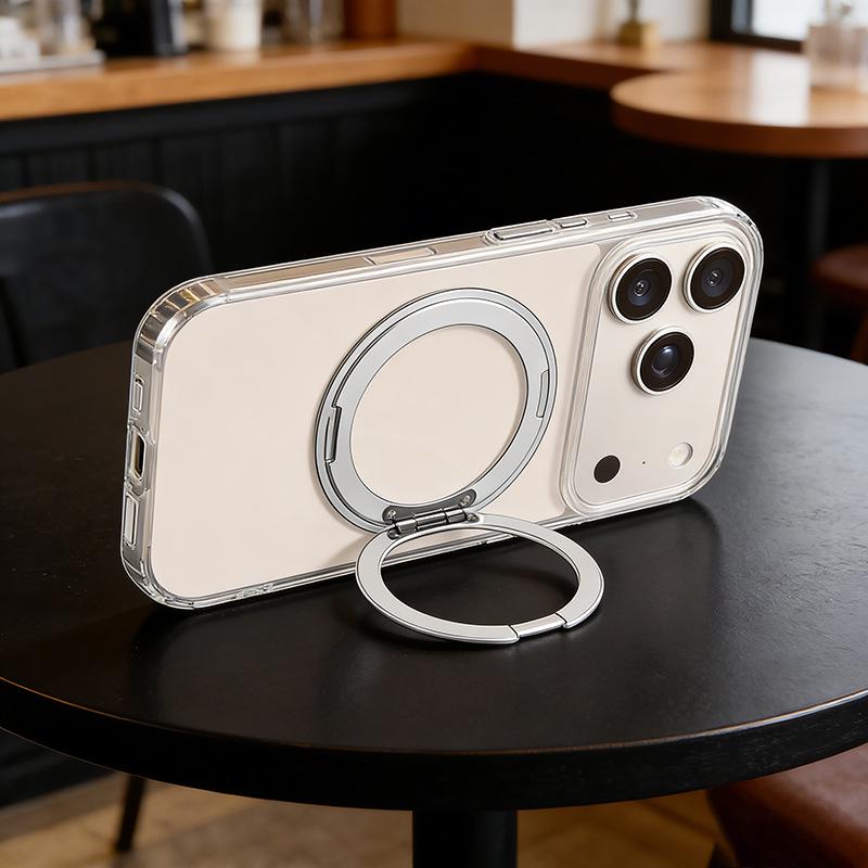 Вращающаяся на 360° подставка для чехла iPhone 13-17 Pro Max, прозрачный ударопрочный дизайн