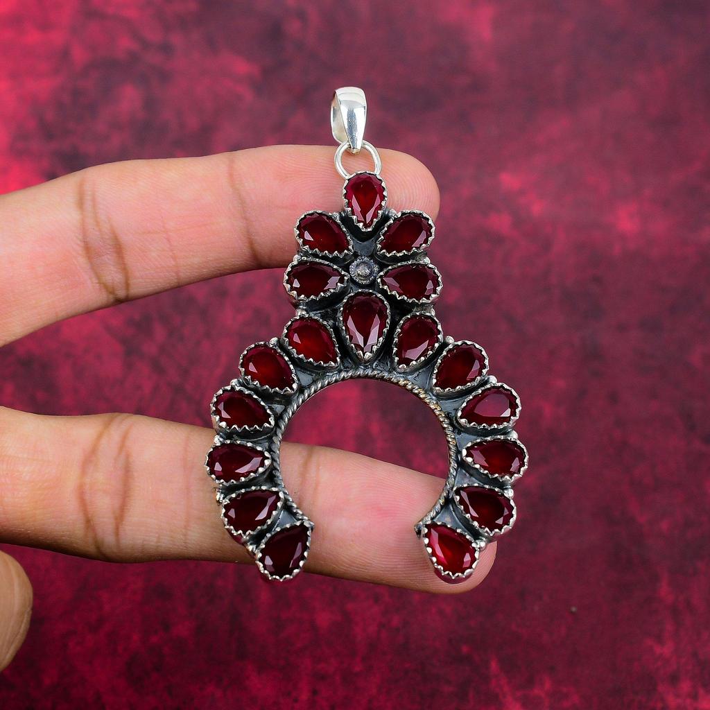 Великолепные ювелирные изделия из чистого серебра 925 пробы с красным гранатом, подвеска ручной работы, ювелирные изделия из граната для свадебного подарка