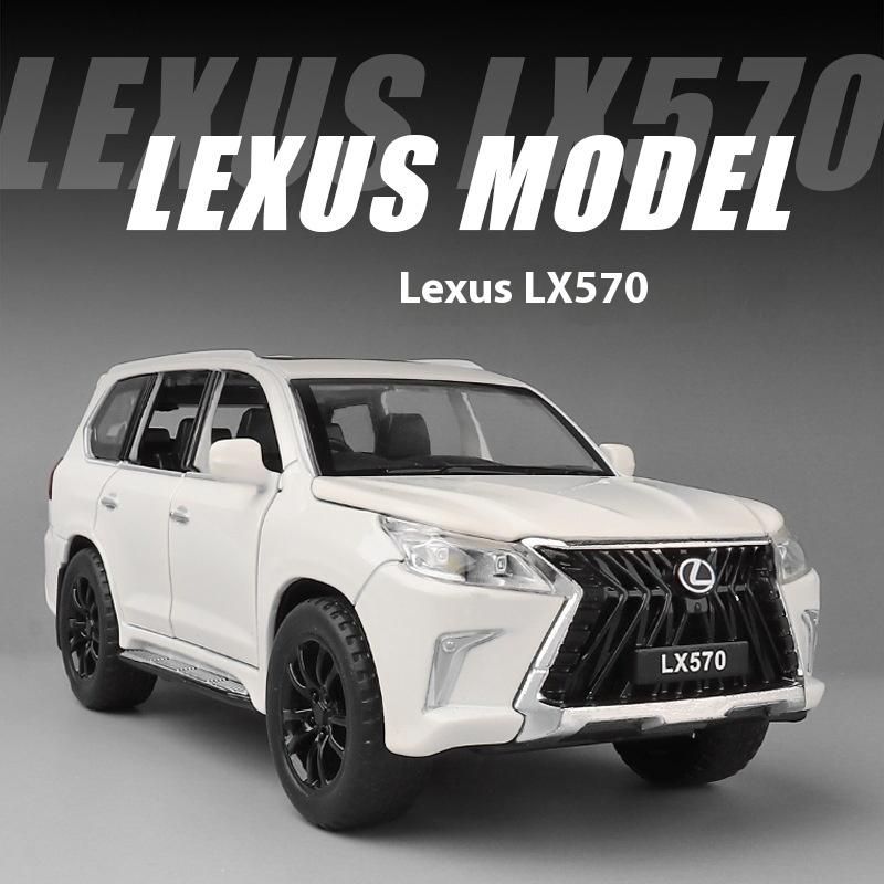 PHL1  1:32 LEXUS LX570 SUV Alloy Off Road Diecast Metal Model Sound & Light Toy Home Decoration Trendy Ornaments Children Toy Present