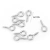 100 шт DIY металлический винт глаз штифт сверло крючок петля глина смола ювелирные изделия аксессуары (Серебряный)