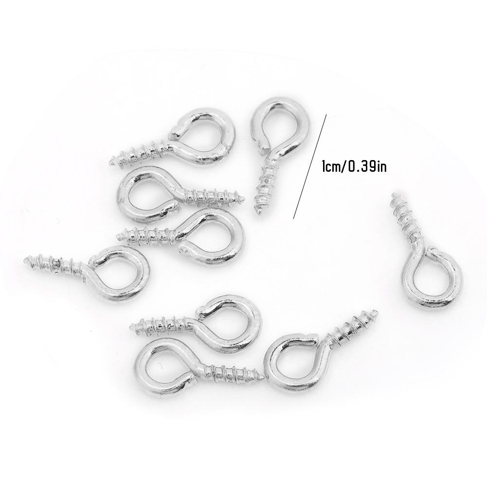 100 шт DIY металлический винт глаз штифт сверло крючок петля глина смола ювелирные изделия аксессуары (Серебряный)