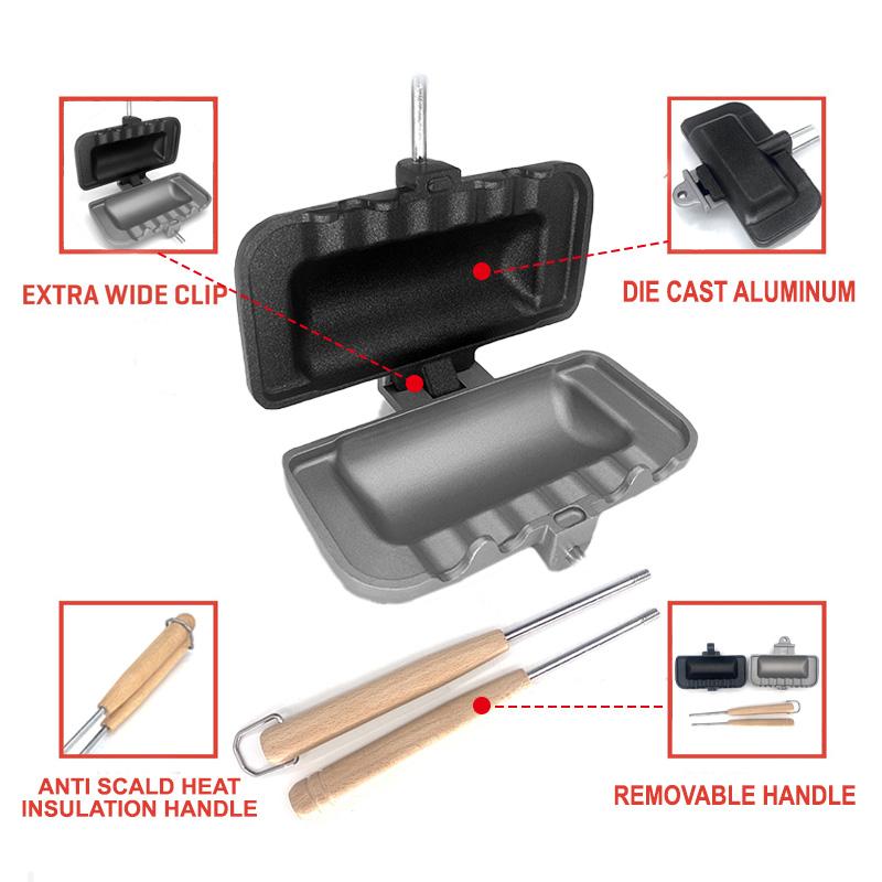 Двусторонняя сковорода для сэндвичей, антипригарная складная сковорода-гриль для хлеба, тостов, машина для завтрака, блинница, кухня