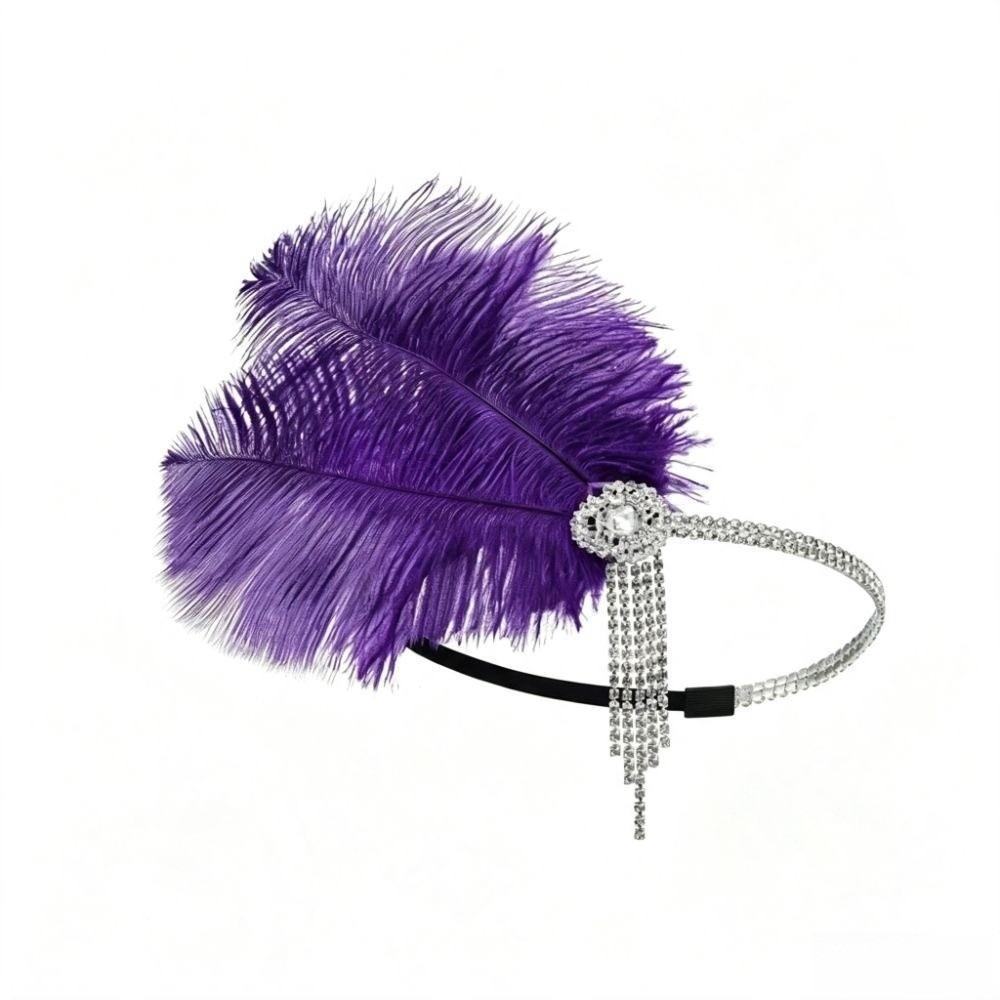 Vintage Feather Headband Retro Gatsby Headpiece Accessories Flapper Headband Wedding