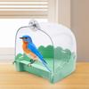 Bird Bath Bathtub Hanging Food Tray Shower Caged Parrot Bathing Tub for Budgerigar Finch