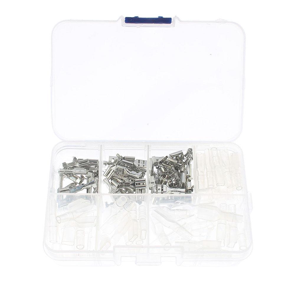 120 шт. комплект для обжима проводов с пружинными клеммами - обжимные клеммы электрические клеммные концы 2,8 мм 4,8 мм 6,3 мм клеммные соединители