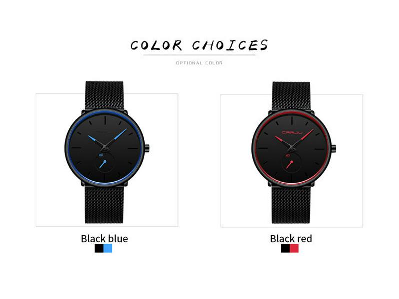 CRRJU 2150 Синие мужские часы - Популярные повседневные модные часы, Идеально подходят для студентов.