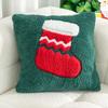 Square Throw Pillowcover Plush Cushion Cover Warm Christmas Pillowcase  Sofa/Bed