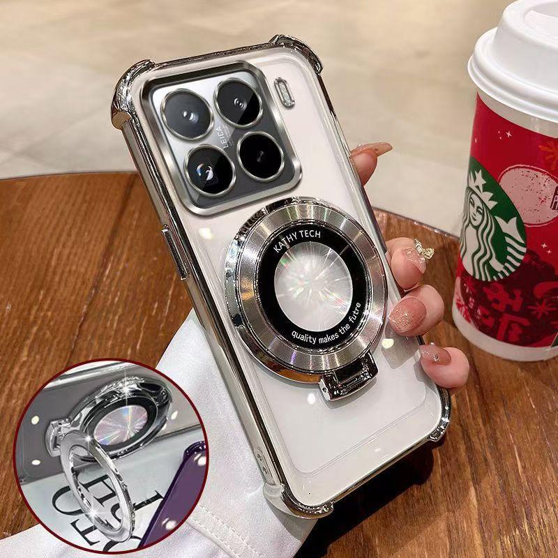 Магнитный Чехол-подставка с амортизацией и покрытием для Motorola MOTO E15 E14 G24 G14 G34 G54 G84 G06 G05 G86 G56 Мягкая силиконовая крышка-подставка