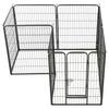 Dog Playpen - vidaXL - 8 Panels - Steel - 80 X 100 Cm - Black