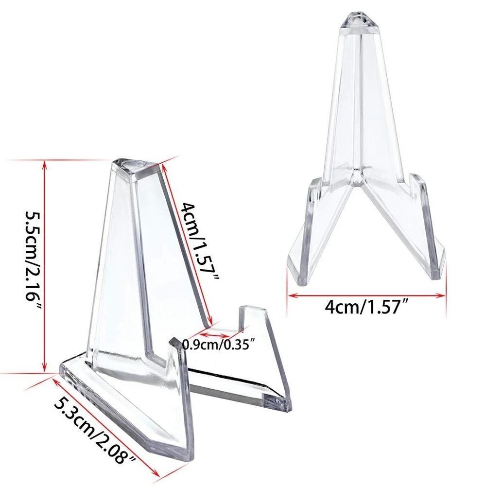 Clear Acrylic Coin Display Stand Holder Triangle Storage Small Easel Rack Capsule Support Multifunction for 10/20Pcs