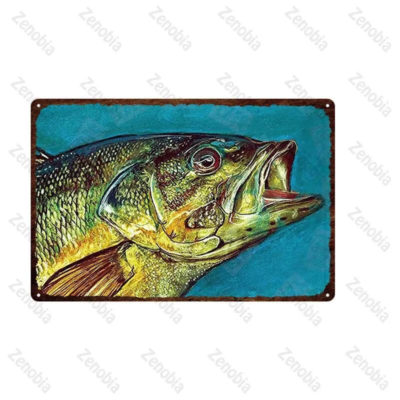 Винтажная жестяная табличка Gone Fish Планшетка Деревенский металлический настенный декор с собаками и рыбами для фермерского дома, пруда для рыбалки, бара, паба, домашнего декора