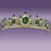 Ювелирные изделия Корона Головной убор Королевы День Рождения Корона Бал Представление Модный сплав Зеленый Свадебный Головной убор