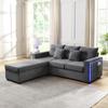 [5-Cushion Supreme Set] LED Sofa with Cloud-Like Seating Feel: 3-Seater Sofa + Oversized Removable Ottoman, Load-Bearing Modular Furniture in L-Shape
