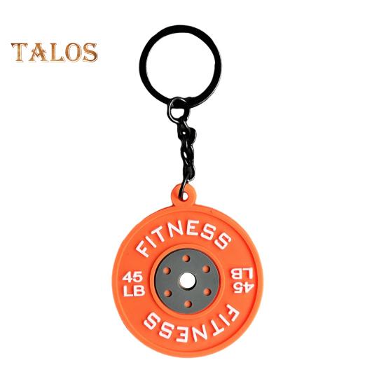 Фитнес-брелок-подвеска из резины и металла для тренировок, штанги, тяжелой атлетики, тренажерного зала, брелок для ключей, напоминание о подарке