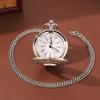 2 шт./набор, 1 шт. модные мужские серебристые карманные часы с арабскими цифрами и циферблатом и 1 шт. винтажное классическое ожерелье, идеальный выбор для подарков мужчинам и женщинам