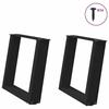 VidaXL Coffee Table Legs In U-Shape, 2 Pieces, Black, 50 X (42-43) Cm, Steel 4012764