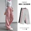 Overalls Women's Casual Sports Pants Autumn New High-waisted and Thin Leggings Fat Mm Straight Wide-leg Pants