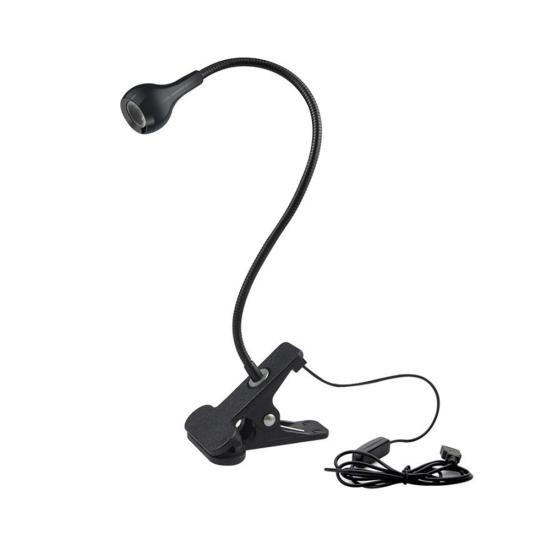 USB Rechargeable Clip-on Desktop LED Light Computer Reading Lamp with Button